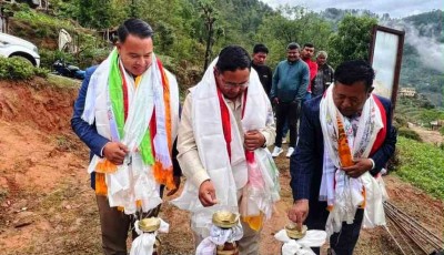 मेलम्चीला लङगुरे गाङरि सामुदायिक दिमला शिलान्यास Image